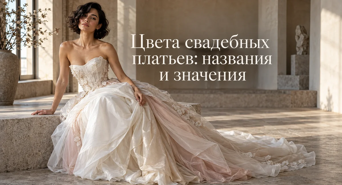 Цвета свадебных платьев: названия и значения